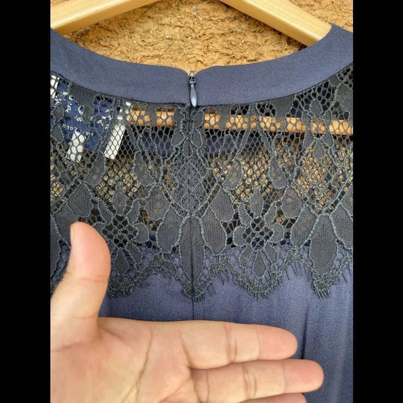 Sea New York Silk Crepe Lace Trim Mini Dress 2 - Picture 13 of 14